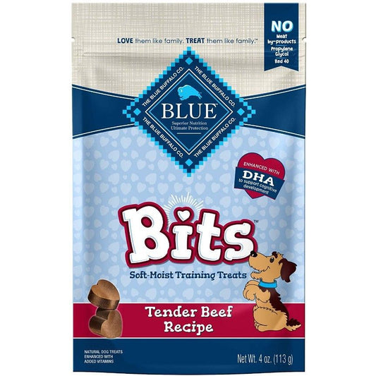 Blue Buffalo Blue Bits Soft-Moist Training Treats Tender Beef Recipe-Dog-Blue Buffalo-4 oz-