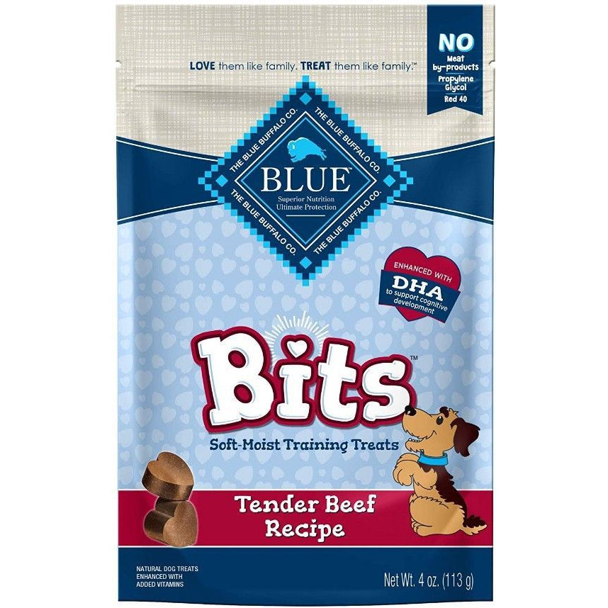 Blue Buffalo Blue Bits Soft-Moist Training Treats Tender Beef Recipe-Dog-Blue Buffalo-4 oz-