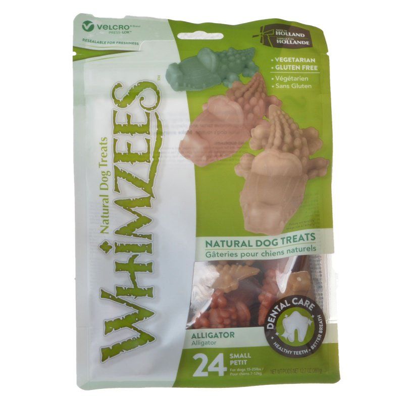 Whimzees Natural Dental Care Alligator Dog Treats-Dog-Whimzees-Small - 24 Pack - (Dogs 15-25 lbs)-