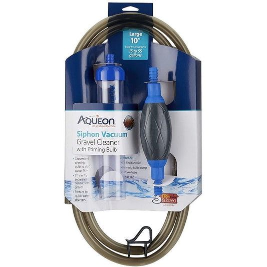 Aqueon Siphon Vacuum Gravel Cleaner with Priming Bulb-Fish-Aqueon-Large - 10" Tube with 6' Hose - (Aquariums 15-55 Gallons)-