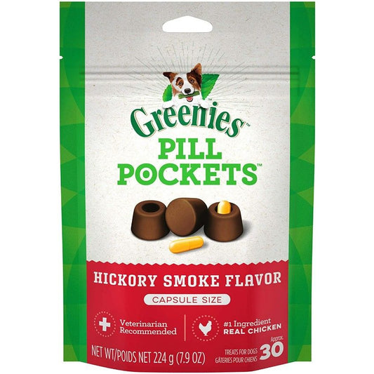 Greenies Pill Pockets Dog Treats Hickory Smoke Flavor-Dog-Greenies-Capsules - 7.9 oz-