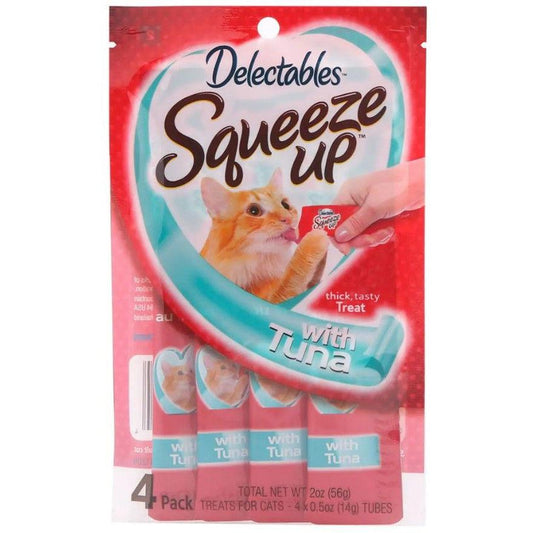 Hartz Delectables Squeeze Up Cat Treat - Tuna-Cat-Hartz-4 Pack - (4 x 0.5 oz Tubes)-