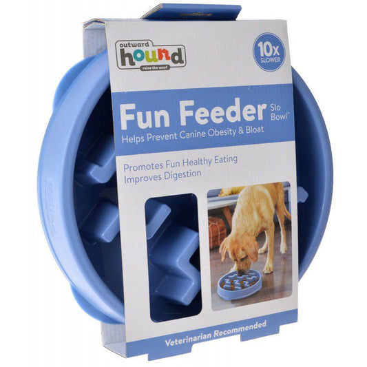 Outward Hound Fun Feeder Slo Bowl - Blue-Animals & Pet Supplies-BimBimPet-