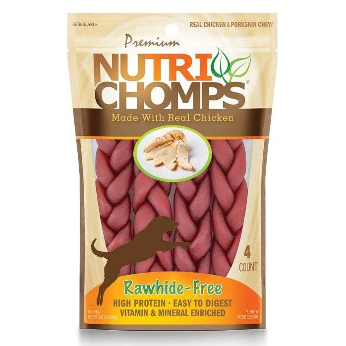 Premium Nutri Chomps Chicken Flavor Braids-Dog-Scott Pet-4 Count-