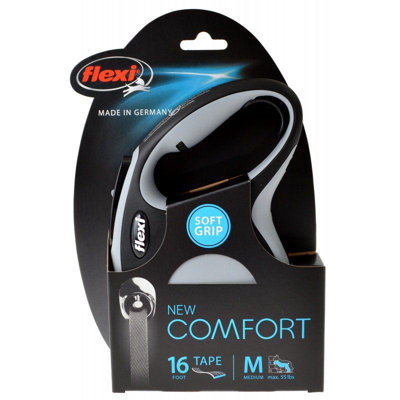 Flexi New Comfort Retractable Tape Leash - Gray-Animals & Pet Supplies-BimBimPet-