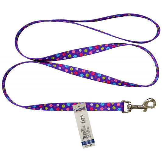 Pet Attire Styles Nylon Dog Leash - Special Paw-Dog-Coastal Pet-4' Long x 5/8" Wide-