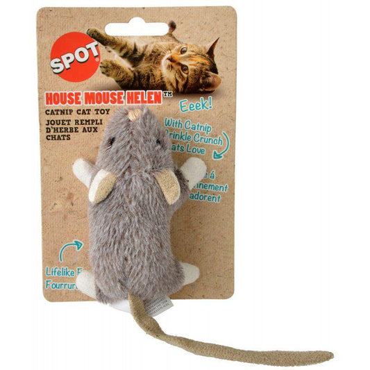 Spot House Mouse Helen Catnip Toy - Assorted Colors-Cat-Spot-1 Count (4" Long)-