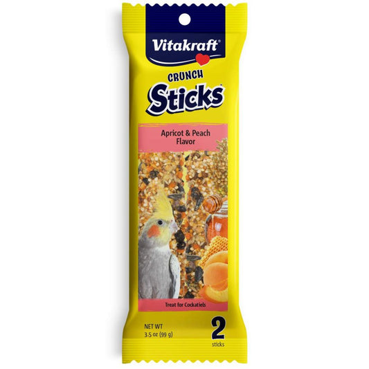 Vitakraft Crunch Sticks Apricot & Peach Cockatiel Treats-Bird-Vitakraft-2 Pack-