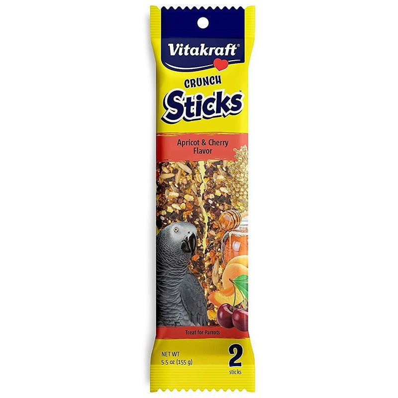 Vitakraft Crunch Sticks Apricot & Cherry Parrot Treats-Bird-Vitakraft-2 Pack-