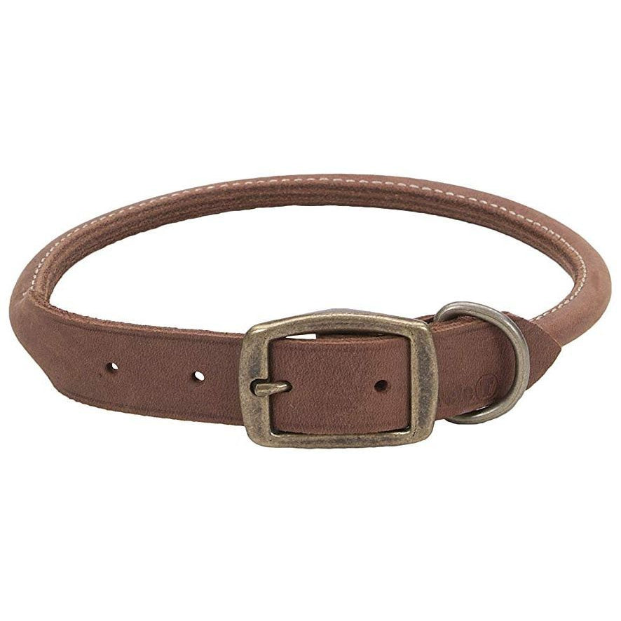 CircleT Rustic Leather Dog Collar Chocolate-Dog-Circle T Leather-20"L x 3/4"W-