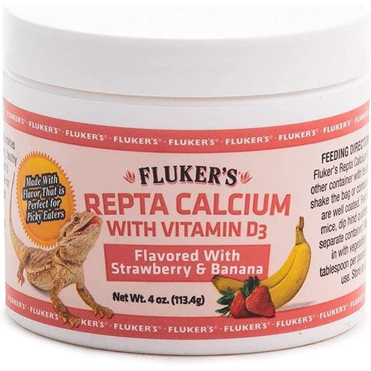 Flukers Strawberry Banana Flavored Repta Calcium-Reptile-Flukers-4 oz-