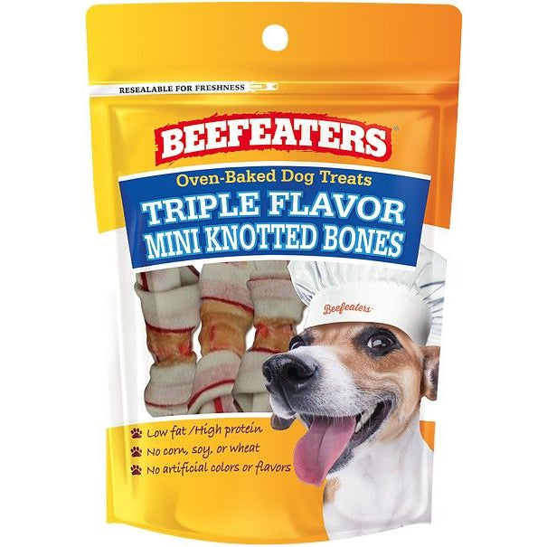 Beefeaters Oven Baked Triple Flavor Mini Knotted Bones-Dog-Beefeaters-1.26 oz-