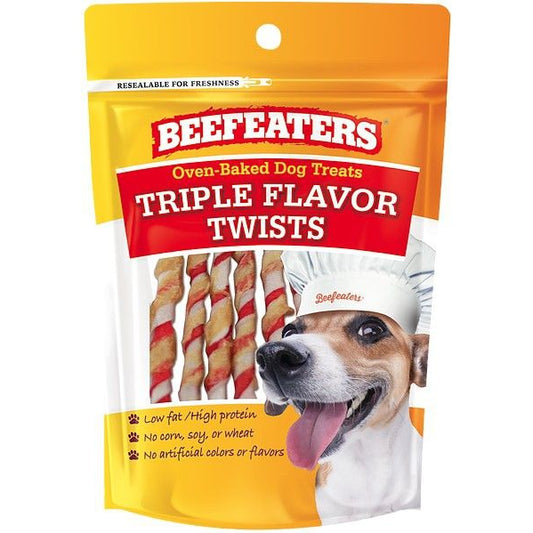 Beefeaters Oven Baked Triple Flavor Twists Dog Treat-Dog-Beefeaters-1.41 oz-