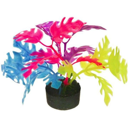 Blue Ribbon Colorburst Florals Multi-colored Philo Leaf Aquarium Decor-Fish-Blue Ribbon Pet Products-1.25"L x 1.25"W x 3.25"H-