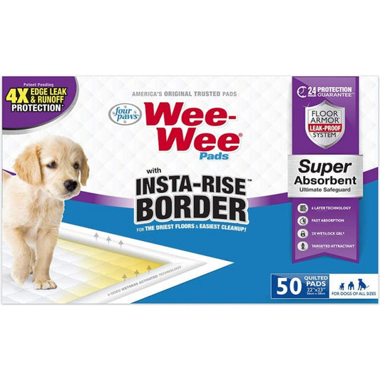 Four Paws Wee Wee Insta-Rise Border Quilted Pads 23" x 23"-Animals & Pet Supplies-BimBimPet-