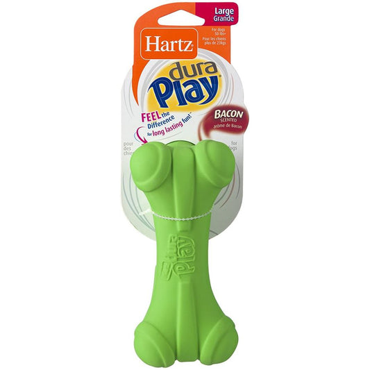 Hartz Dura Play Bacon Scented Dental Dog Bone Chew Toy - Assorted Colors-Dog-Hartz-Large - 1 count-