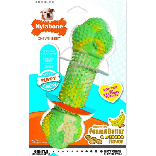 Nylabone Puppy Peanut Butter & Banna Double Action Chew - Wolf-Animals & Pet Supplies-BimBimPet-