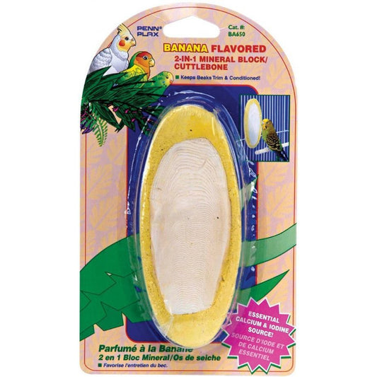 Penn Plax Bird Life E2 Banana Cuttlebone / Mineral Treat-Bird-Penn Plax-1 count-