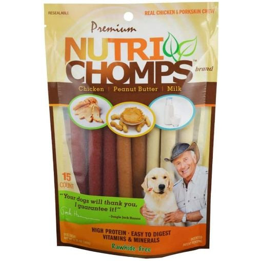 Pork Chomps Premium Nutri Chomps Assorted Flavor Twist - MIni-Dog-Scott Pet-15 count-