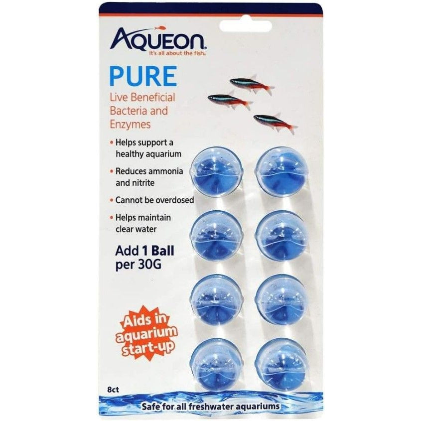 Aqueon Pure LIve Beneficial Bacteria and Enzymes for Aquariums-Fish-Aqueon-8 count-