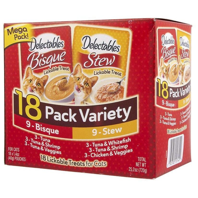 Hartz Delectables Bisque & Stew Lickable Treat for Cats - Variety Pack-Cat-Hartz-18 count-