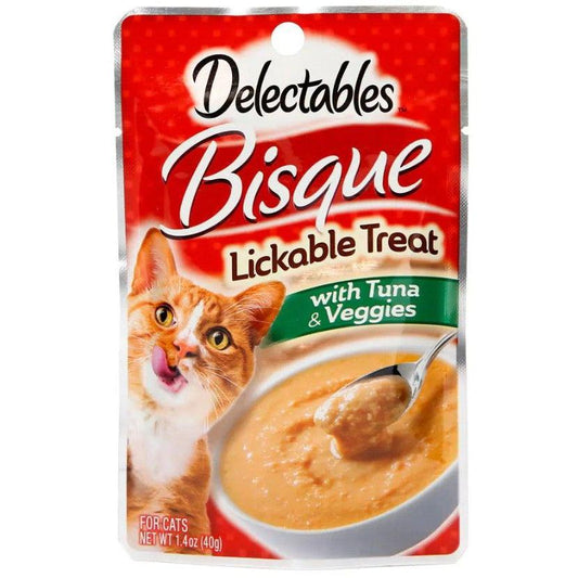 Hartz Delectables Bisque Lickable Treat for Cats - Tuna & Veggies-Cat-Hartz-1.4 oz-