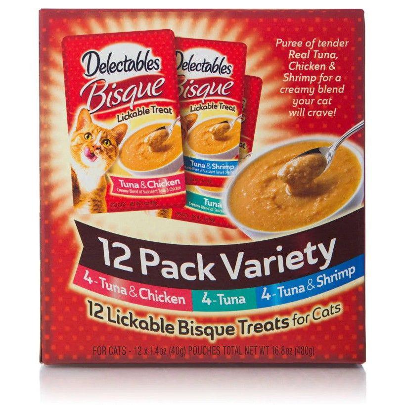 Hartz Delectables Bisque Lickable Treat for Cats - Variety Pack-Cat-Hartz-12 count-
