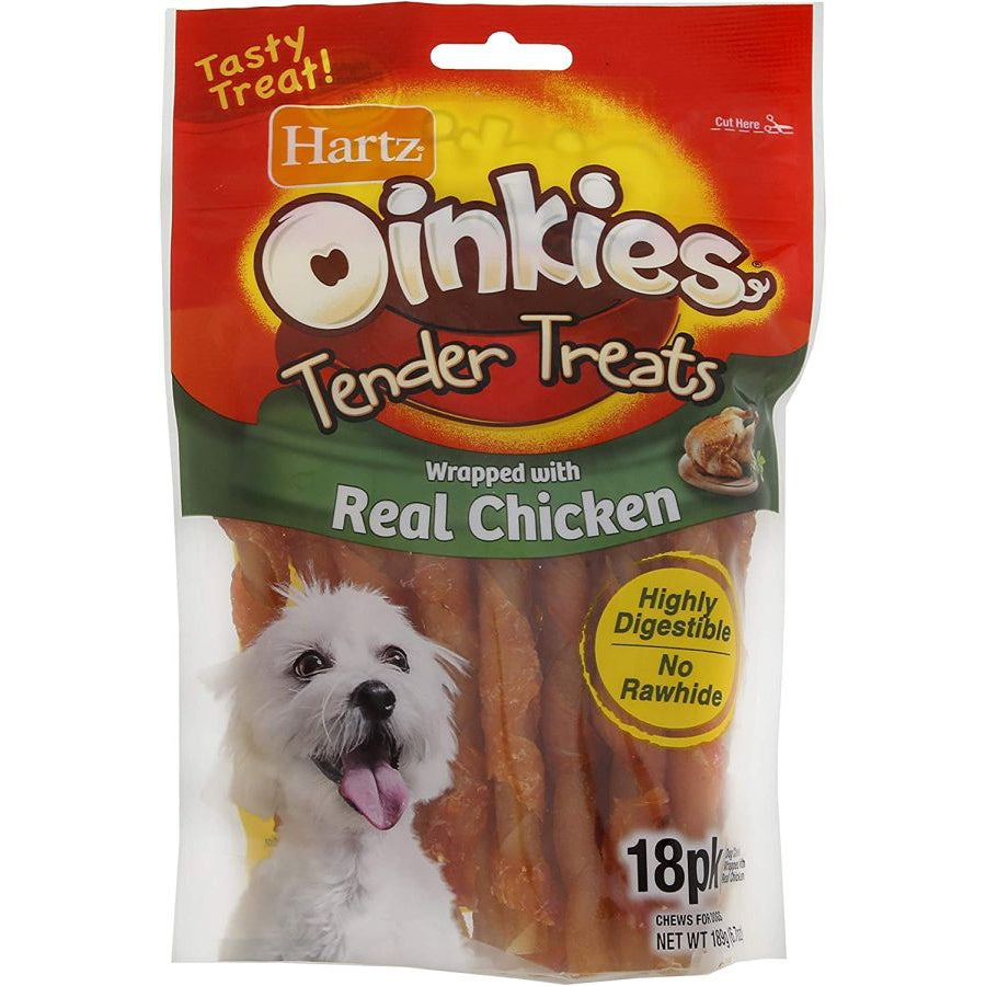 Hartz Oinkies Tender Treats - Chicken-Dog-Hartz-18 count-