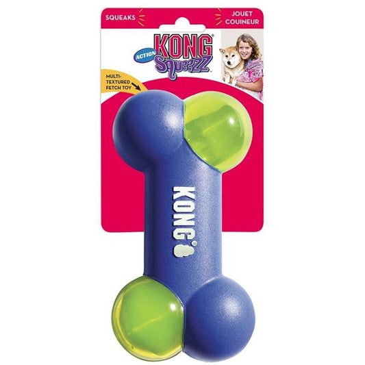 KONG Squeezz Action Bone Blue-Dog-KONG-Large - 1 count-