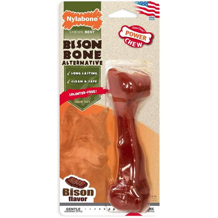 Nylabone Power Chew Bison Bone Alternative Dog Chew Toy Beef Flavor-Dog-Nylabone-1 count-