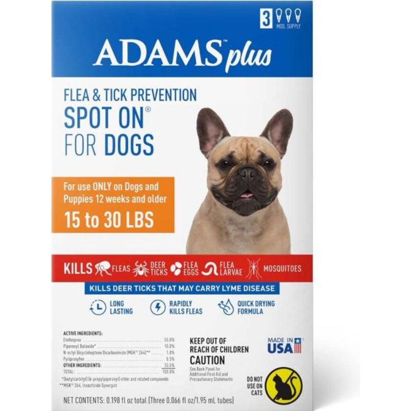 Adams Flea And Tick Prevention Spot On For Dogs 15-30 lbs Medium 3 Month Supply-Animals & Pet Supplies-BimBimPet-