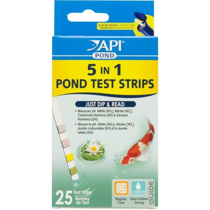 API Pondcare 5-in-1 Pond Test Strips-Fish-API-25 count-