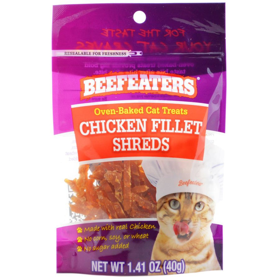Beefeaters Oven Baked Chicken Filet Shreds Cat Treats-Cat-Beefeaters-1.41 oz-
