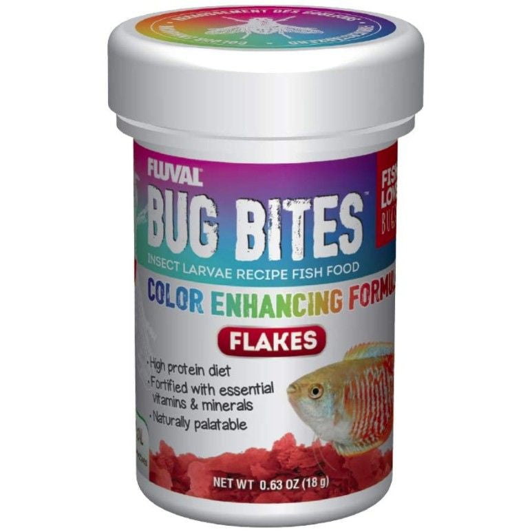 Fluval Bug Bites Insect Larvae Color Enhancing Fish Flake-Fish-Fluval-0.63 oz-