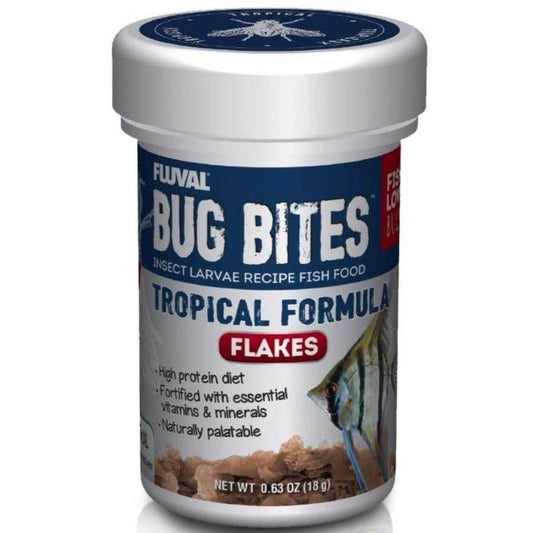 Fluval Bug Bites Insect Larvae Tropical Fish Flake-Fish-Fluval-0.63 oz-
