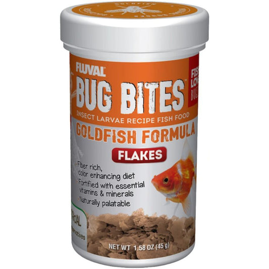 Fluval Bug Bites Insect Larvae Goldfish Formula Flakes-Fish-Fluval-1.59 oz-