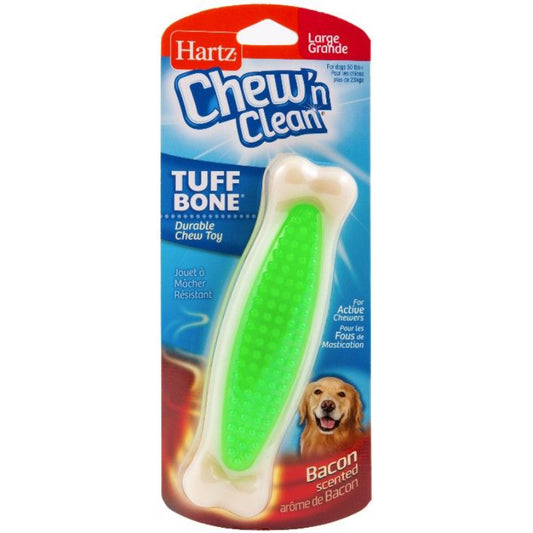 Hartz Chew N' Clean Tuff Bone Bacon Flavored Dog Toy Large-Animals & Pet Supplies-BimBimPet-