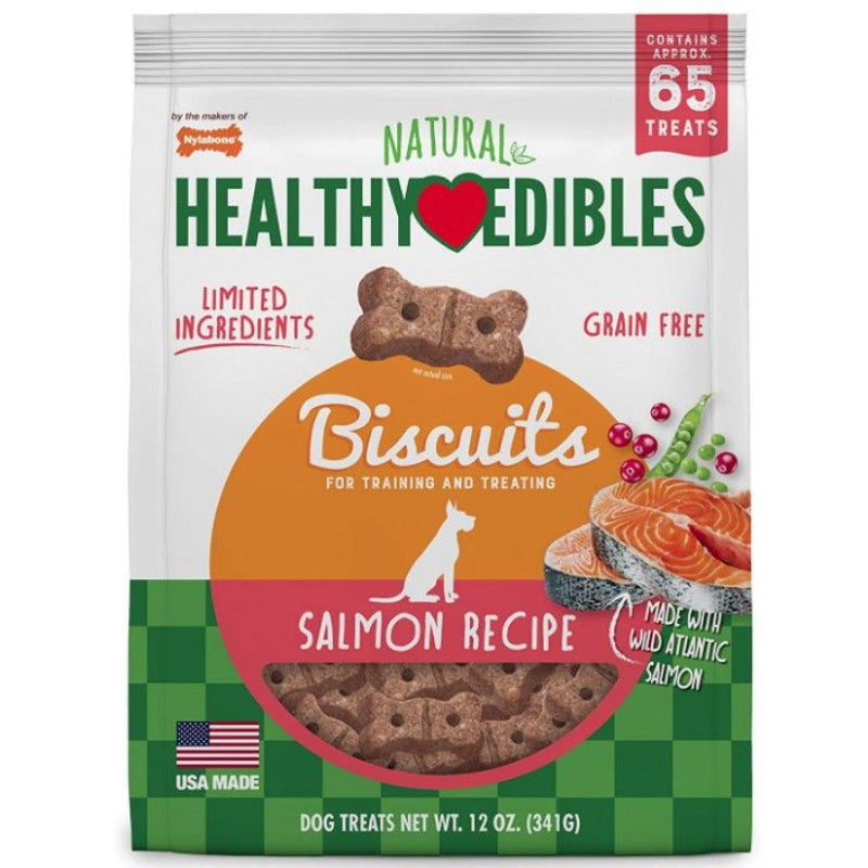 Nylabone Healthy Edibles All Natural Grain Free Limited Ingredient Salmon Buscuits-Animals & Pet Supplies-BimBimPet-