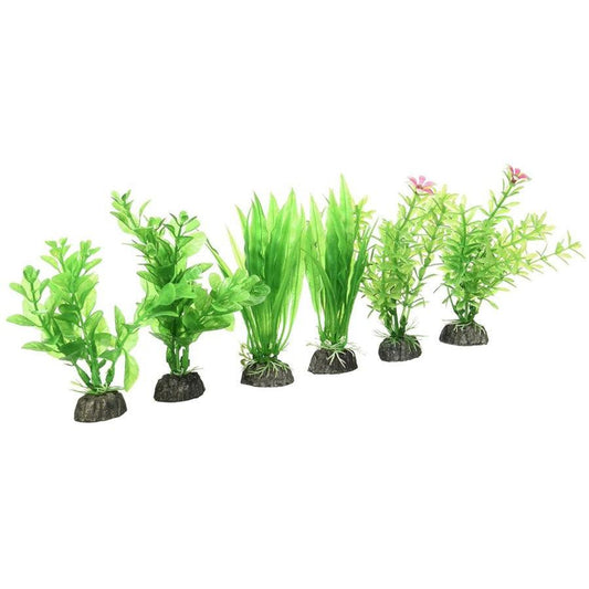 Penn Plax Plastic Plant Pack 4" Green-Fish-Penn Plax-6 count-