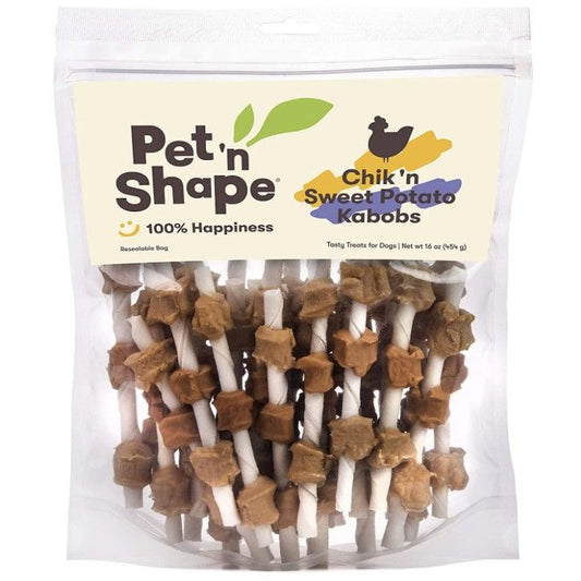 Pet n Shape Chik'N Chicken And Sweet Potato Kabobs All Natural Rawhide Dog Treats-Animals & Pet Supplies-BimBimPet-