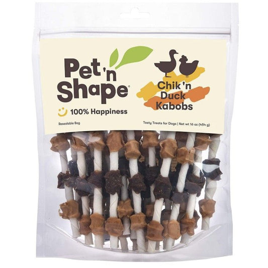 Pet n Shape Chik'N Duck Kabobs All Natural Rawhide Dog Treats-Animals & Pet Supplies-BimBimPet-