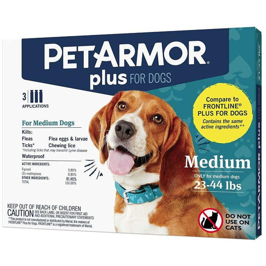 PetArmor Plus Flea and Tick Treatment for Medium Dogs (23-44 Pounds)-Dog-PetArmor-3 count-