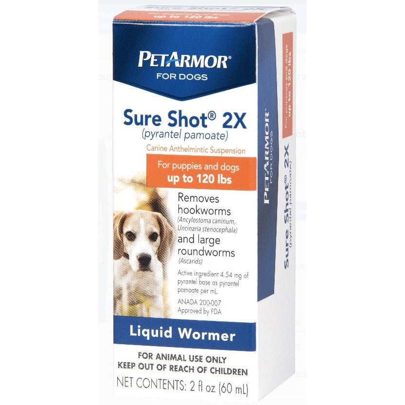PetArmor Sure Shot 2X Liquid De-Wormer for Puppies and Dogs up to 120 Pounds-Dog-PetArmor-2 oz-