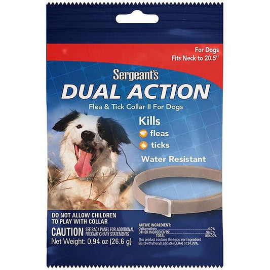 Sergeants Dual Action Flea and Tick Collar II for Dogs Neck Size 20.5"-Dog-Sergeants-1 count-