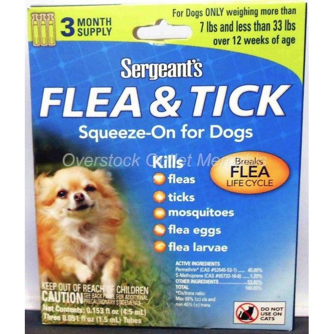 Sergeants Flea and Tick Squeeze-On Dog 33lb and Under-Dog-Sergeants-3 count-