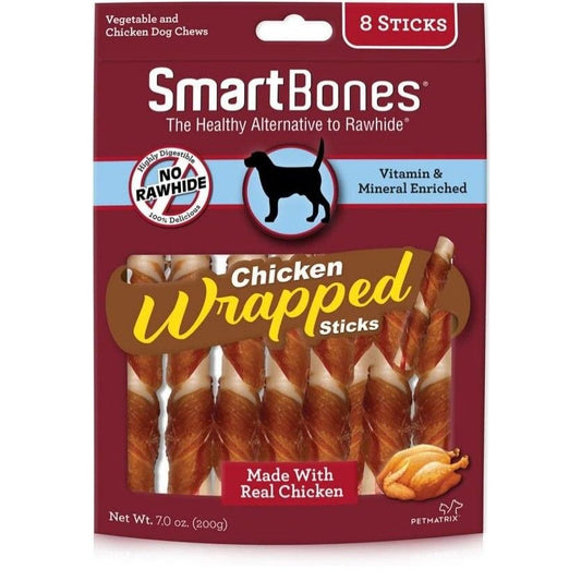 SmartBones Chicken Wrapped Sticks Rawhide Free Dog Chew-Dog-Smartbones-8 count-