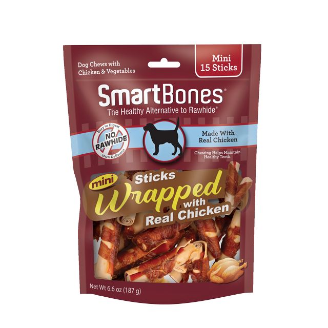 SmartBones Mini Chicken Wrapped Sticks Rawhide Free Dog Chew-Dog-Smartbones-15 count-