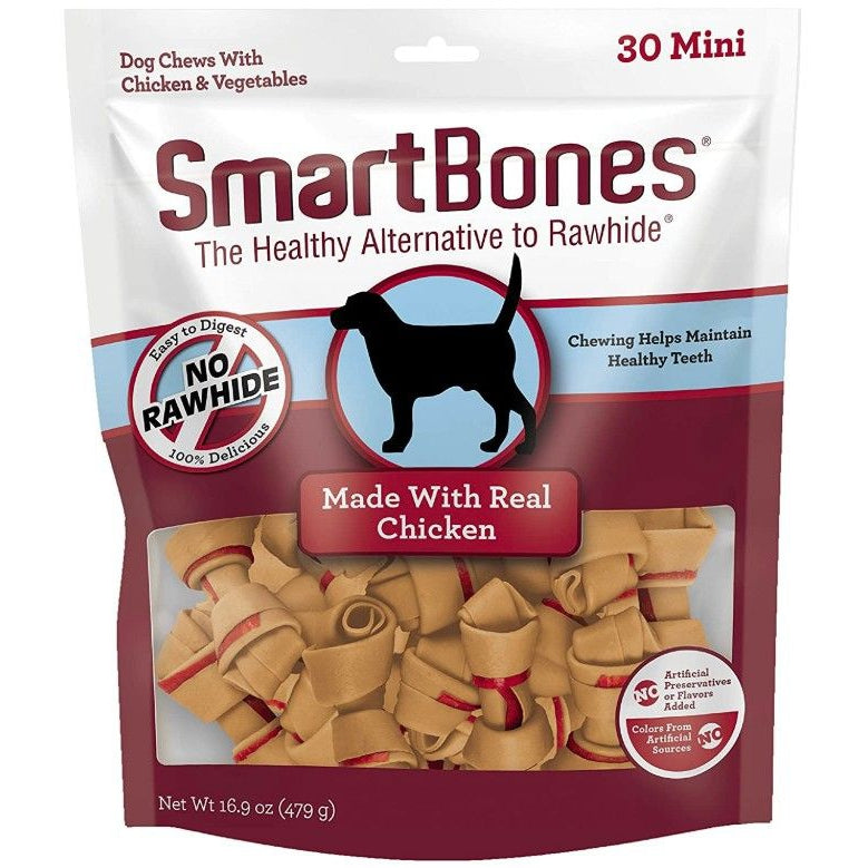 SmartBones Mini Vegetable and Chicken Bones Rawhide Free Dog Chew-Dog-Smartbones-30 count-