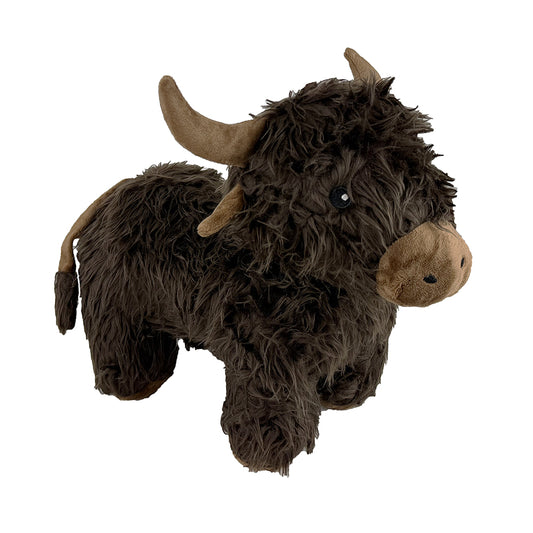 PetLou Highland Cow Plush Stuffed Dog Toy Lifelike Soft Texture