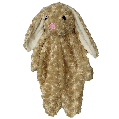 PetLou Floppy Rabbit Tan Plush Dog Toy with Squeaker and Crinkle Paper